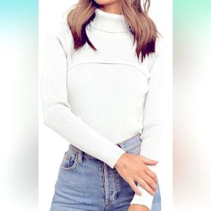 Long sleeve ribbed mock/turtle neck